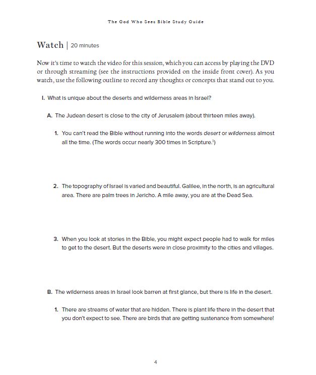The God Who Sees Bible Study Guide plus Streaming Video
