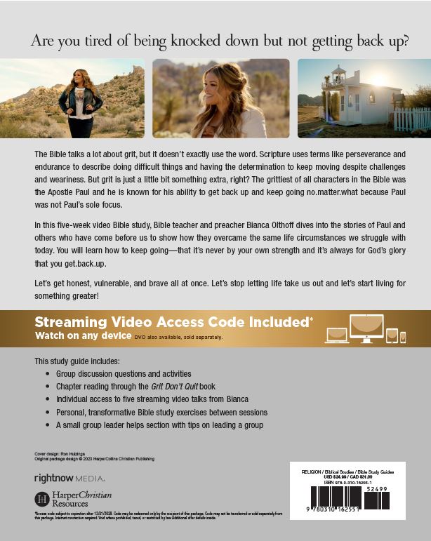 Grit Don't Quit Bible Study Guide plus Streaming Video: Get Back Up and Keep Going - Learning from Paul’s Example