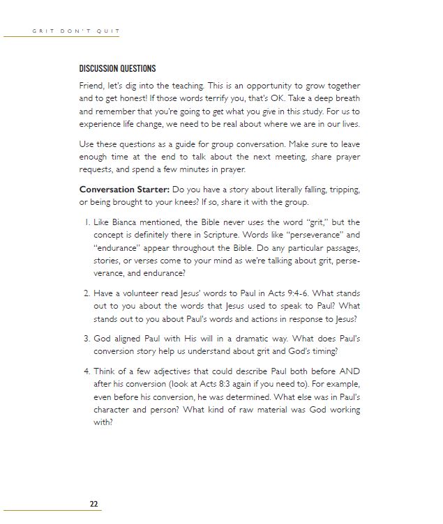 Grit Don't Quit Bible Study Guide plus Streaming Video: Get Back Up and Keep Going - Learning from Paul’s Example
