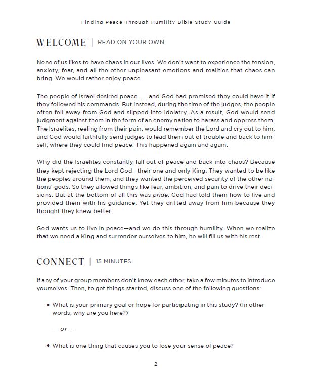 Finding Peace through Humility Bible Study Guide plus Streaming Video: A Bible Study in the Book of Judges