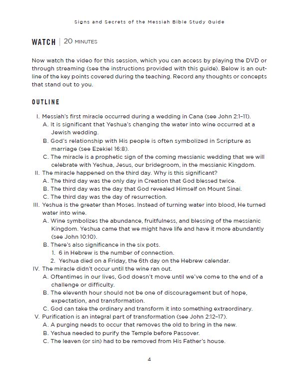 Signs and Secrets of the Messiah Bible Study Guide plus Streaming Video: A Fresh Look at the Miracles of Jesus in the Gospel of John