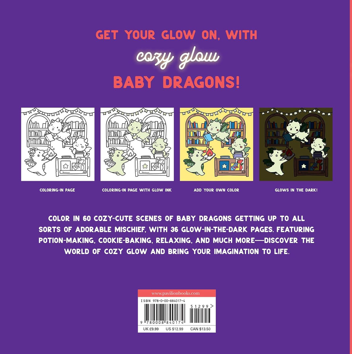 Baby Dragons: Coloring Book Featuring Glow-in-the-Dark Ink!