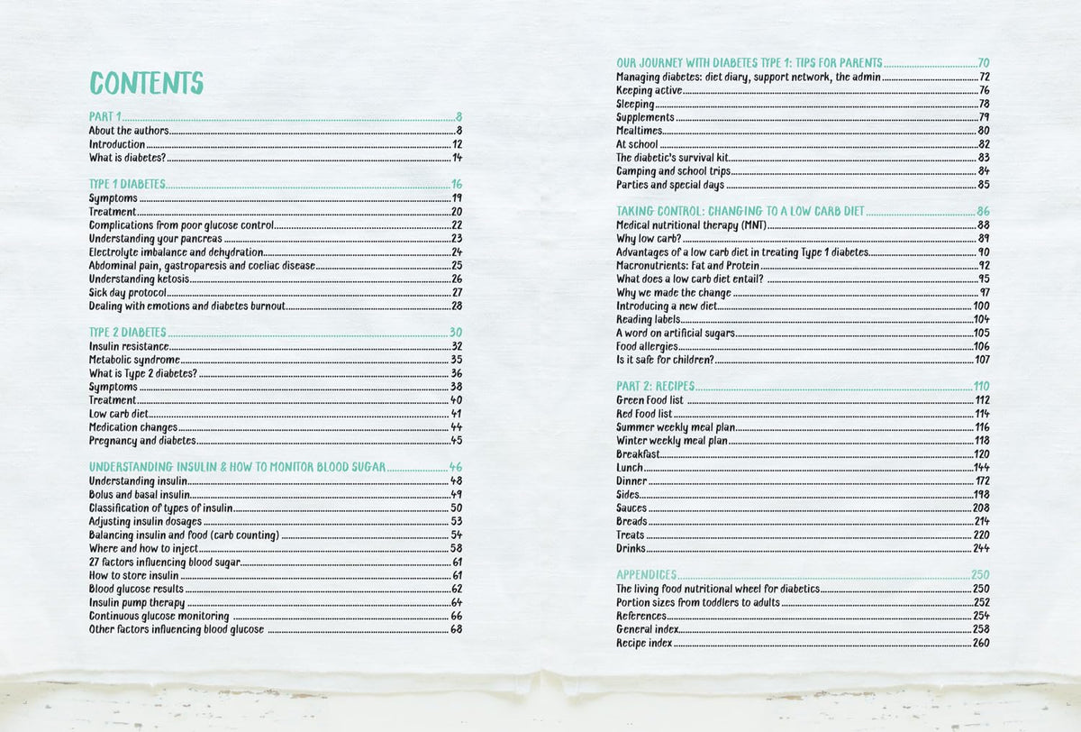 Type 1 and Type 2 Diabetes Cookbook: Low carb recipes for the whole family