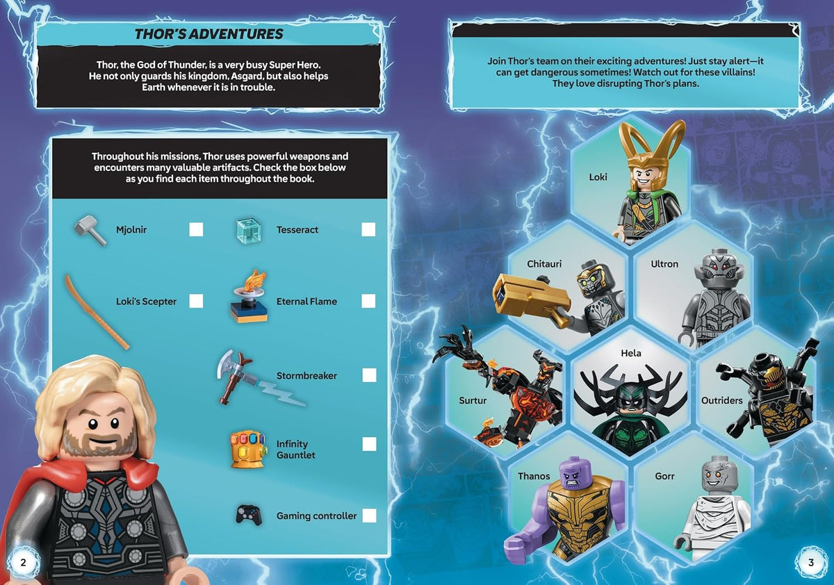 LEGO Marvel: Thor’s Heroic Adventures Seek and Find Sticker Activity Book: Includes Thor Minifigure