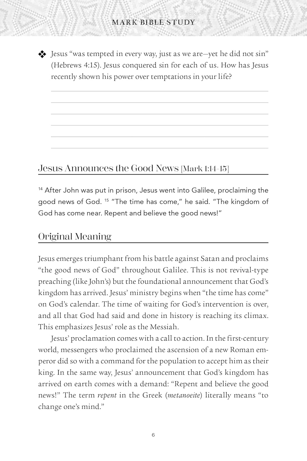 Mark Bible Study: Building Our Faith on a Strong Foundation