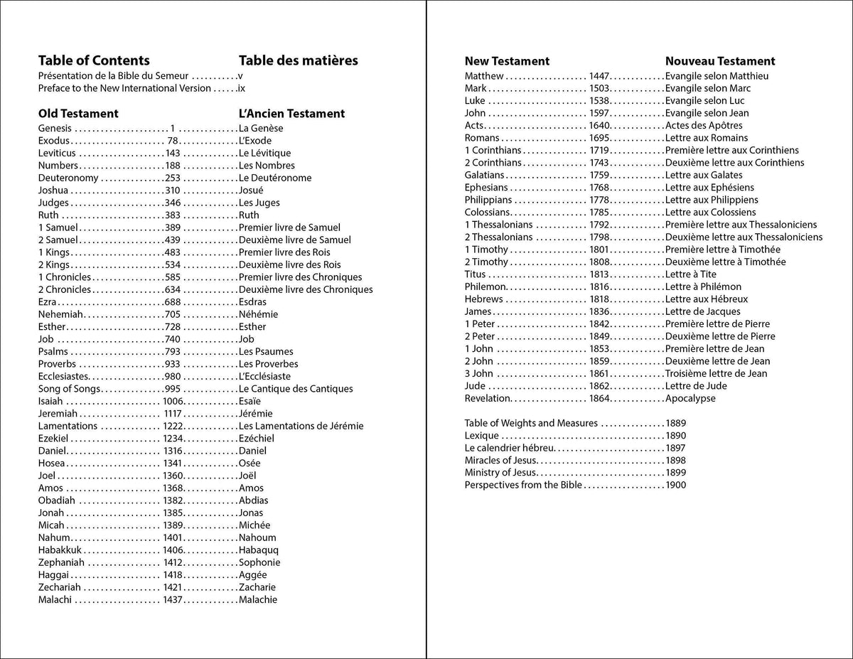 Semeur, NIV, French/English Bilingual Bible
