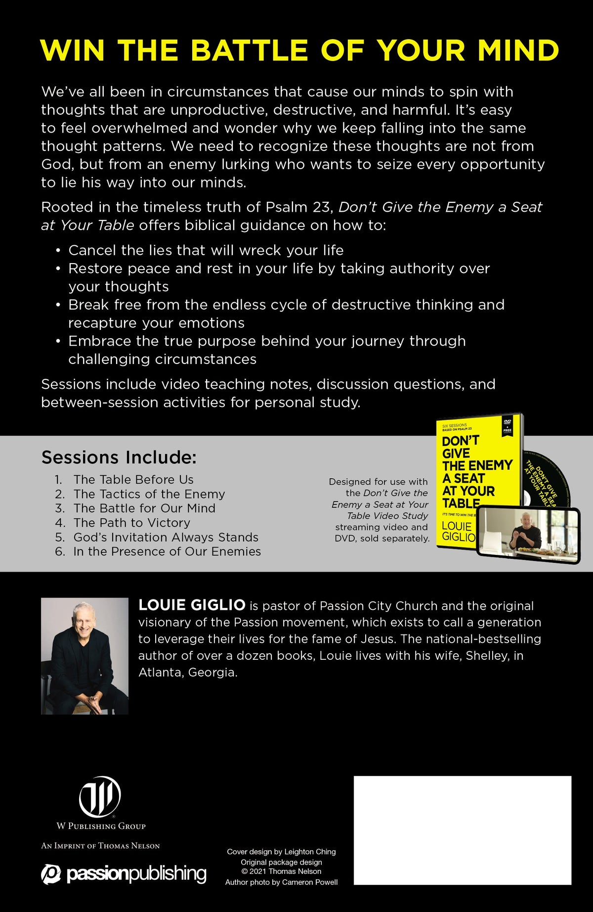 Don't Give the Enemy a Seat at Your Table Bible Study Guide plus Streaming Video: It's Time to Win the Battle of Your Mind
