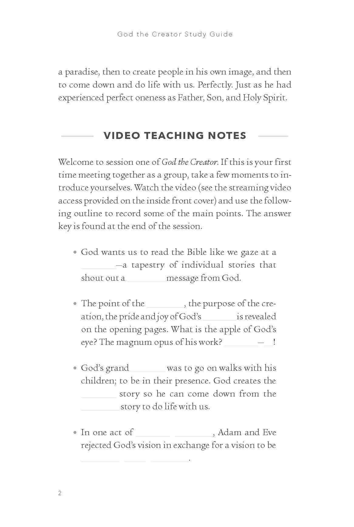God the Creator Bible Study Guide plus Streaming Video: Our Beginning, Our Rebellion, and Our Way Back