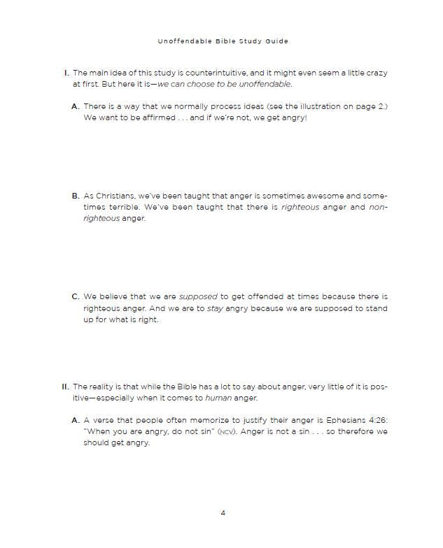 Unoffendable Bible Study Guide plus Streaming Video: How Just One Change Can Make All of Life Better