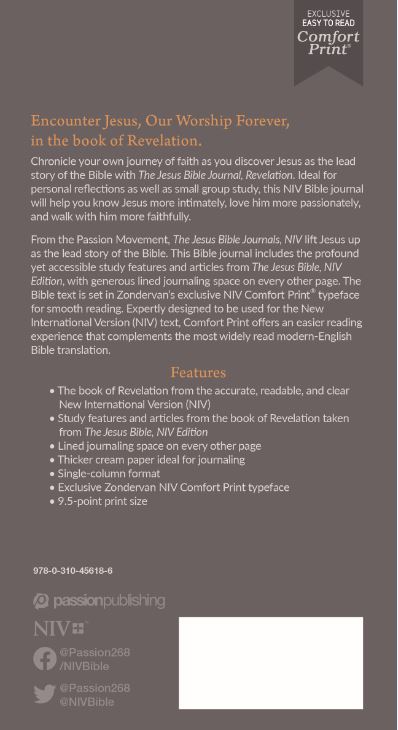 The Jesus Bible Journal, Revelation, NIV, Paperback, Comfort Print