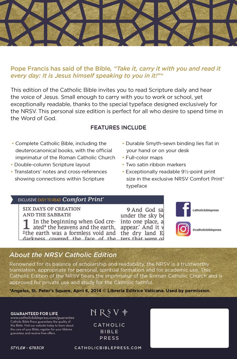 NRSV, Catholic Bible, Standard Personal Size, Comfort Print: Holy Bible