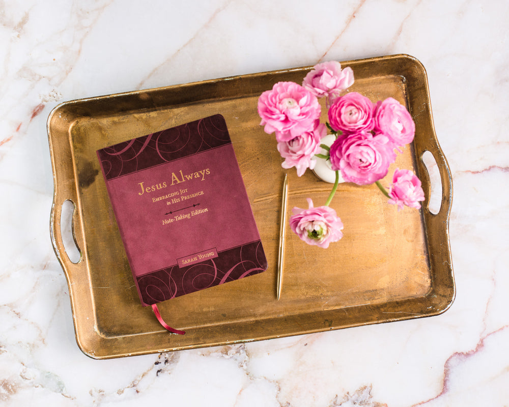Jesus Always Note-Taking Edition, Leathersoft, Burgundy, with Full Scriptures: Embracing Joy in His Presence (A 365-Day Devotional)