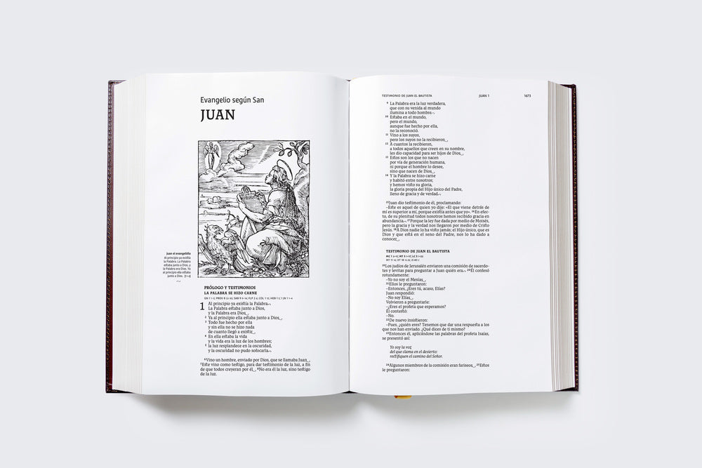 Biblia Católica, Ilustrada, Piel genuina, Café, Comfort Print