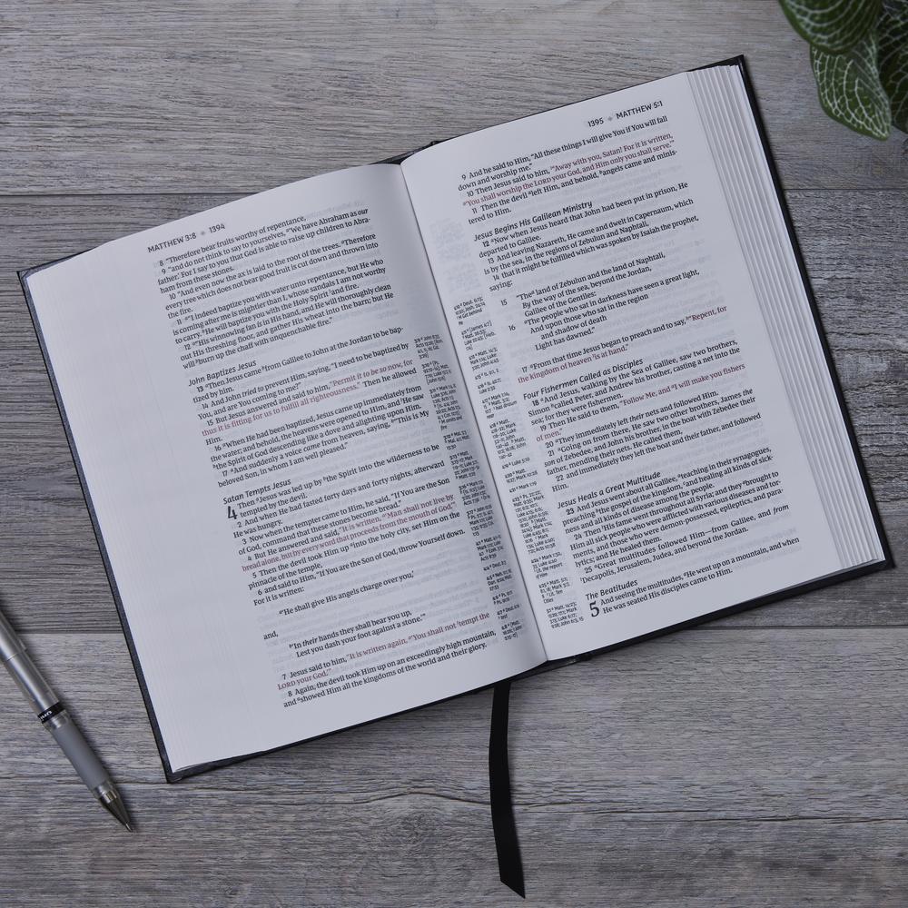 NKJV, Single-Column Reference Bible, Verse-by-verse, Red Letter, Comfort Print