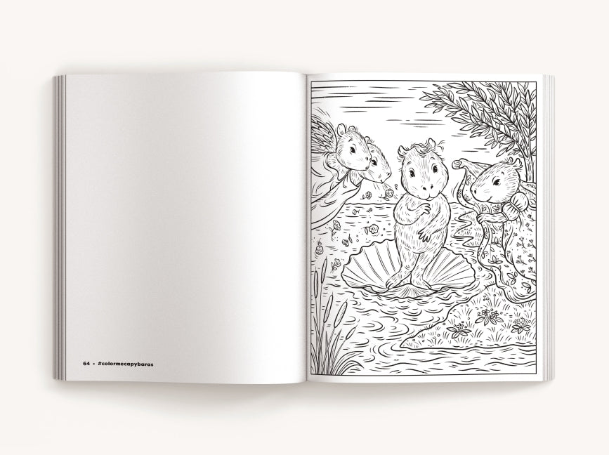 Color Me Capybaras: A Capy-tivating Coloring Book