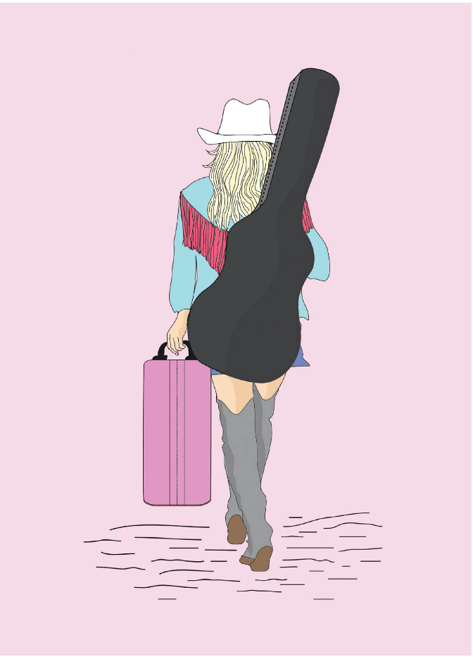 Illustration from interior of Be More Dolly book about Dolly Parton.