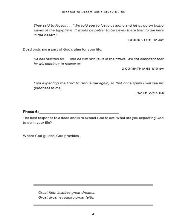 Created to Dream Bible Study Guide plus Streaming Video: The 6 Phases God Uses to Grow Your Faith