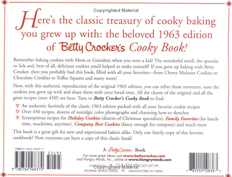 Betty Crocker's Cooky Book (facsimile Edition)