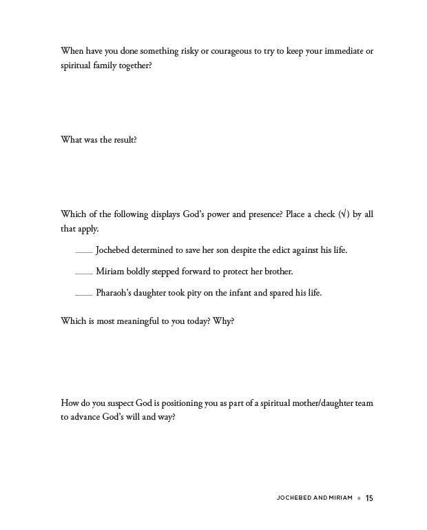 The Mothers and Daughters of the Bible Speak Workbook: Lessons on Faith from Nine Biblical Families