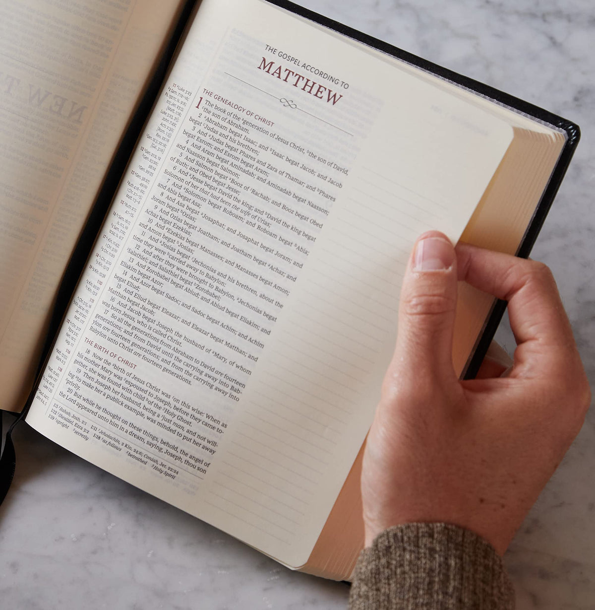 KJV, Journal Reference Edition Bible, Verse Art Cover Collection, Brown Leathersoft, Red Letter, Comfort Print: Let Scripture Explain Scripture. Reflect on What You Learn.