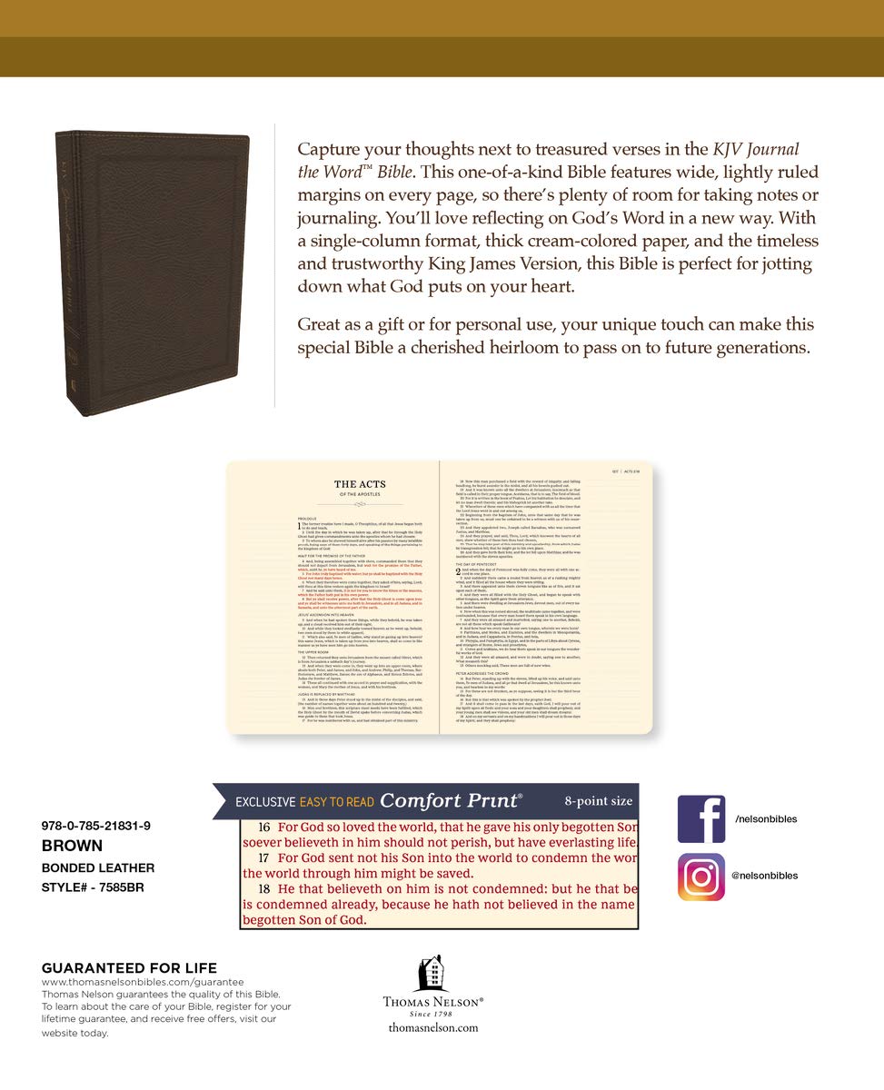 KJV, Journal the Word Bible, Red Letter Edition, Comfort Print