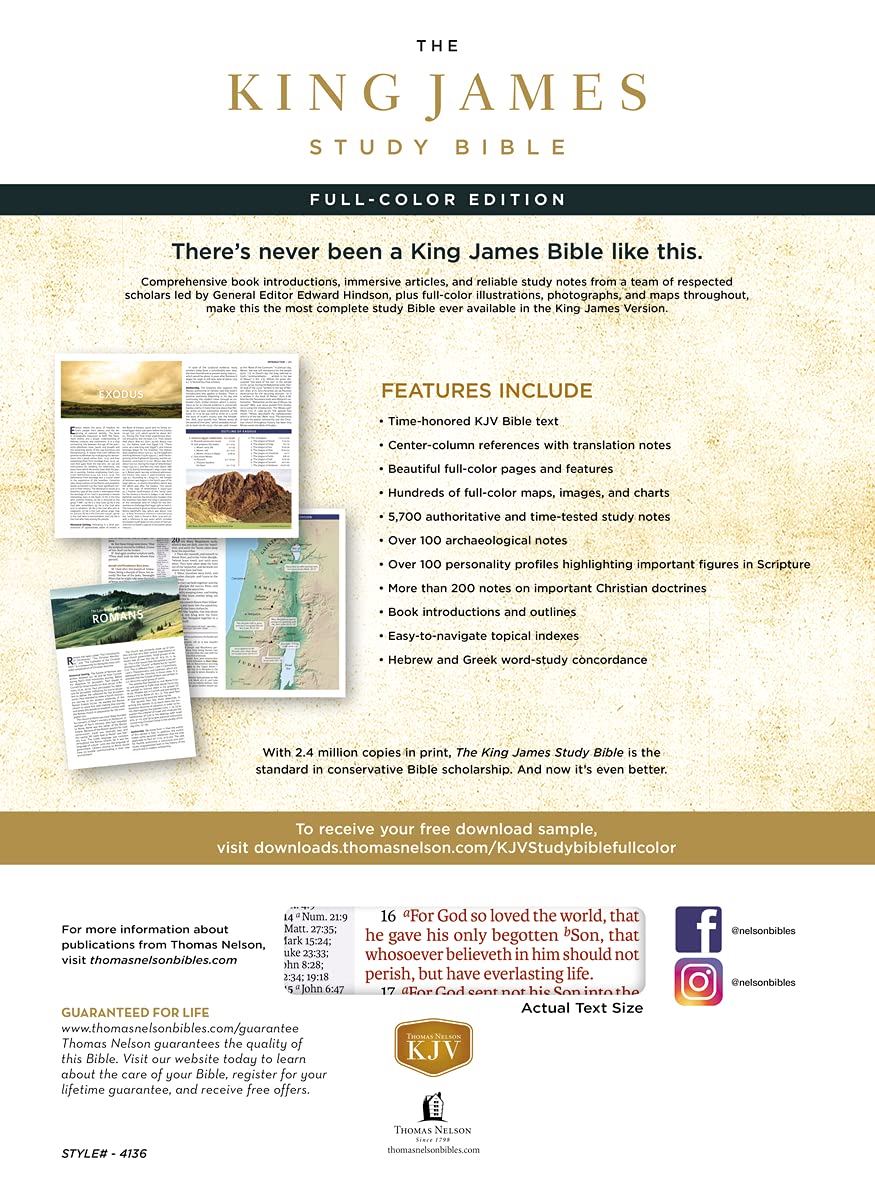 KJV, The King James Study Bible, Red Letter, Full-Color Edition: KJV Holy Bible