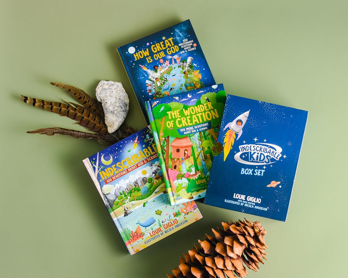 Indescribable Kids Box Set with Poster (Indescribable, How Great Is Our God, The Wonder of Creation): Includes 3 Devotionals About God and Science!