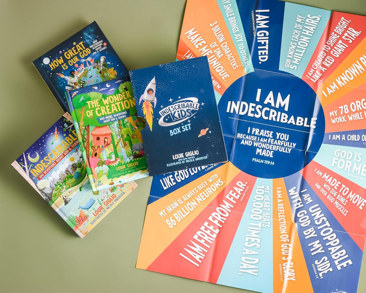 Indescribable Kids Box Set with Poster (Indescribable, How Great Is Our God, The Wonder of Creation): Includes 3 Devotionals About God and Science!