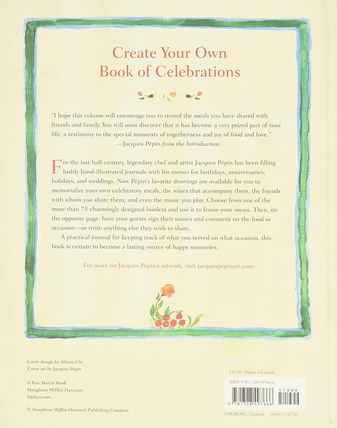 Menus: A Book for Your Meals and Memories