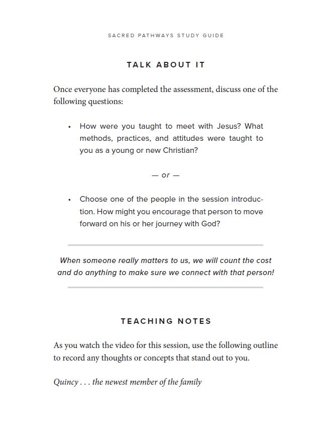 Sacred Pathways Bible Study Guide: Nine Ways to Connect with God