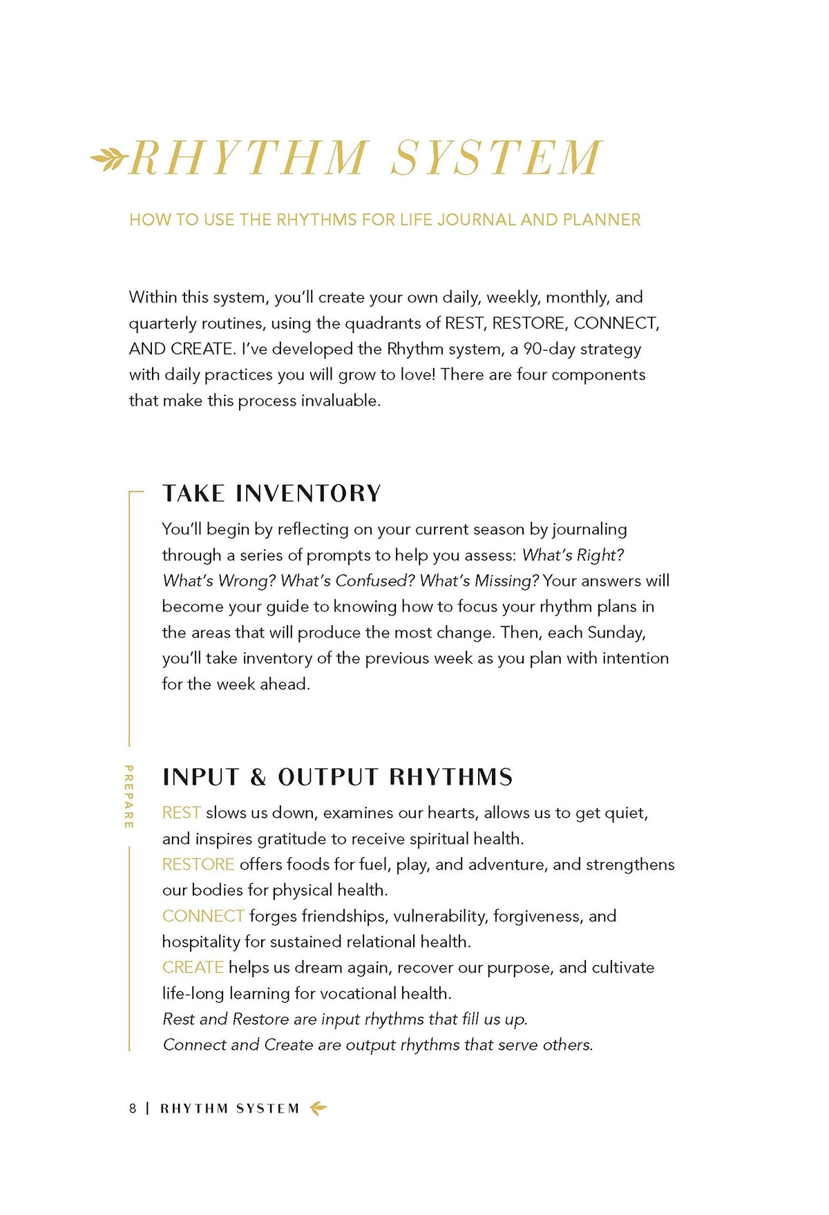 Rhythms for Life Planner and Journal: 90 Days to Peace and Purpose
