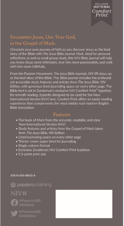 The Jesus Bible Journal, Mark, NIV, Paperback, Comfort Print