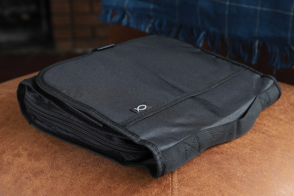 Tri-Fold Bible Cover, Bible Study Organizer, Secure Closure, Nylon, Black, XXL [up to 10 5/8" tall, 7 1/2" wide, and 2 1/2" deep]