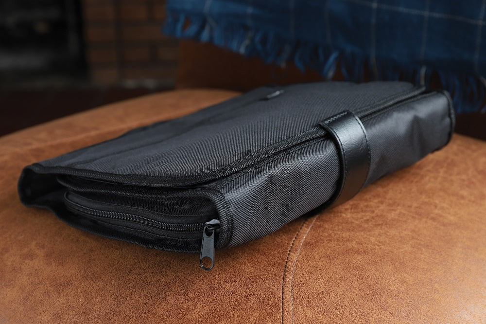 Tri-Fold Bible Cover, Bible Study Organizer, Secure Closure, Nylon, Black, XXL [up to 10 5/8" tall, 7 1/2" wide, and 2 1/2" deep]