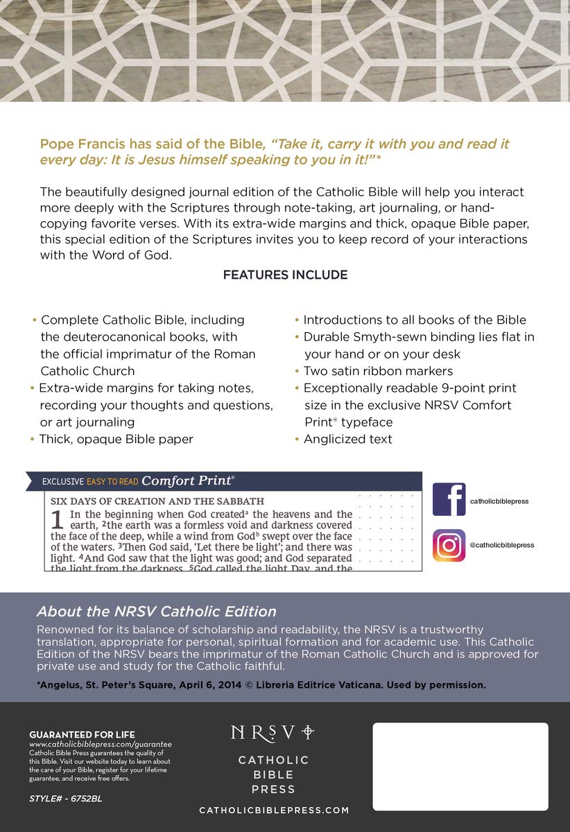 NRSV, Catholic Bible, Journal Edition, Comfort Print: Holy Bible, New Revised Standard Version
