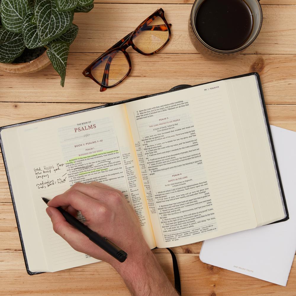 KJV, Journal Reference Edition Bible, Verse Art Cover Collection, Brown Leathersoft, Red Letter, Comfort Print: Let Scripture Explain Scripture. Reflect on What You Learn.