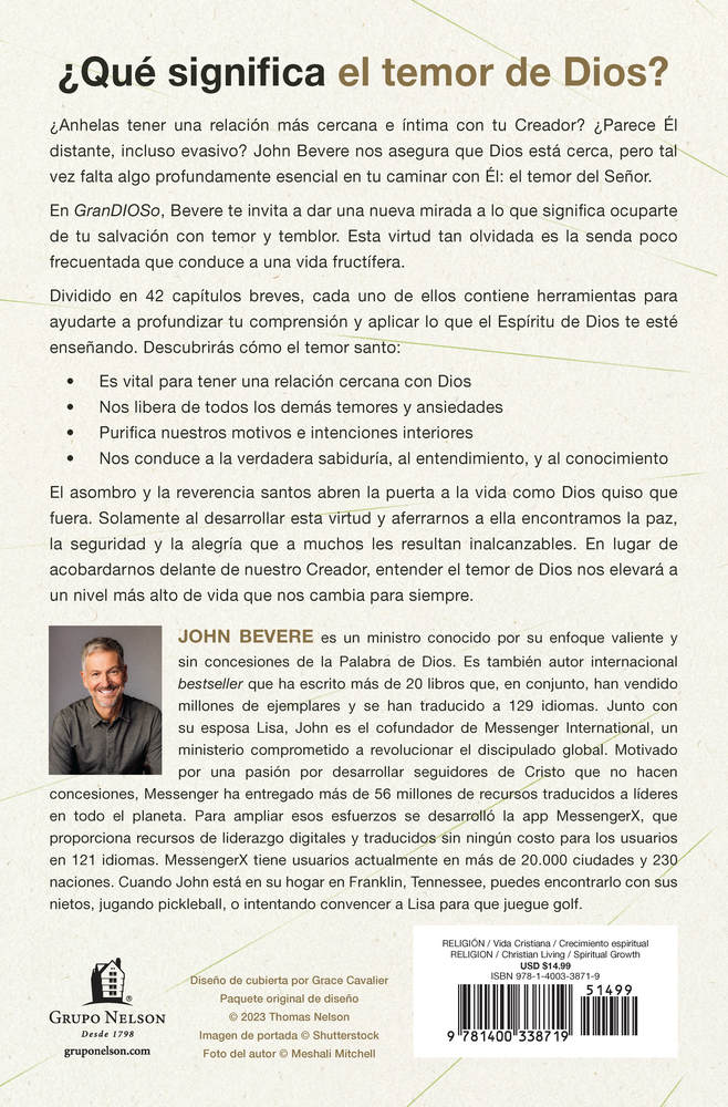 GranDIOSo: La manera asombrosa en que un sano temor de Dios transforma tu vida