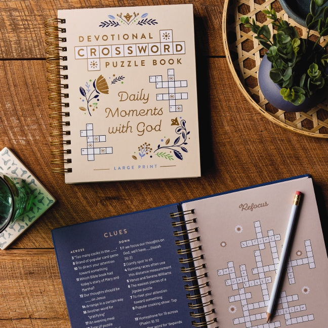Daily Moments with God: Devotional Crossword Puzzle Book, Large Print (36 Daily Devotions & Inspiring Activities to Enjoy God's Presence) – Perfect Gift for Christian Women