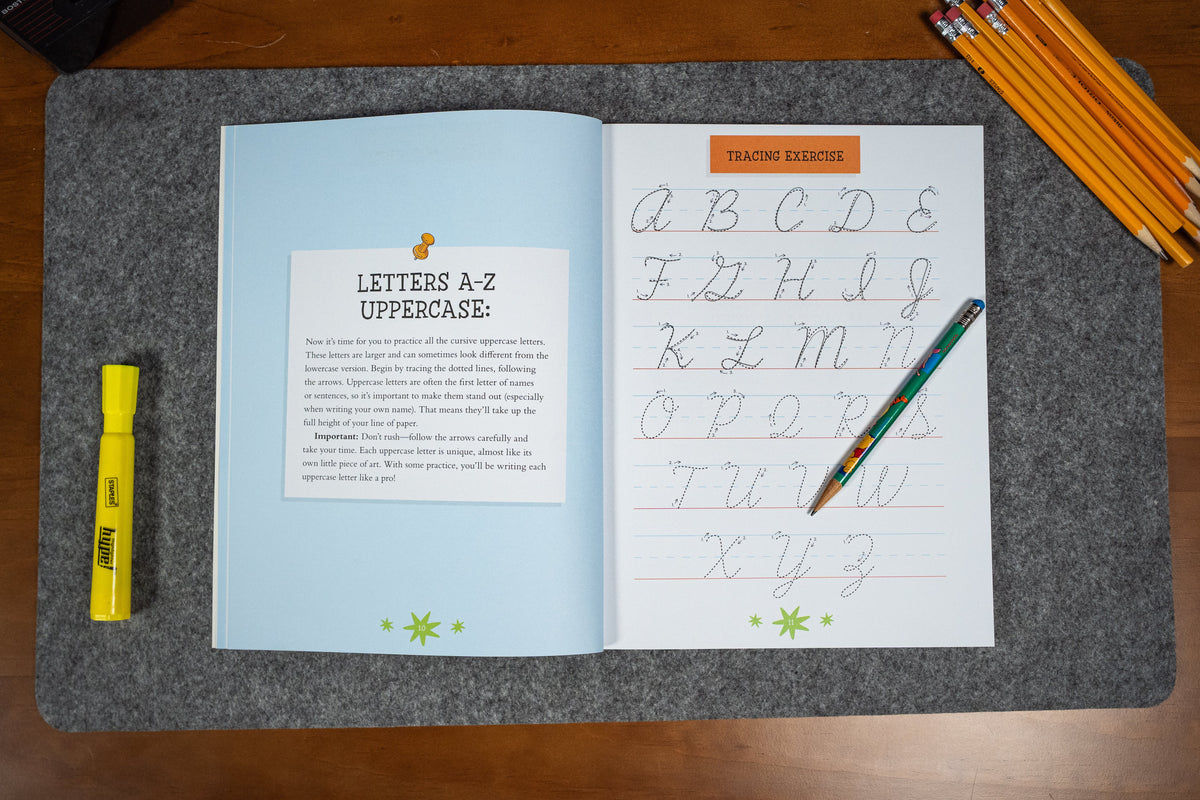 The Beginner's Cursive Handwriting Workbook: Learn to Write Cursive with Wacky Jokes & Puzzles