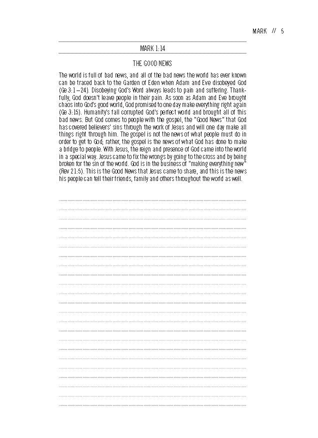 The Jesus Bible Journal, Mark, NIV, Paperback, Comfort Print