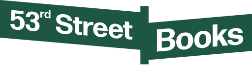 A dark green graphic banner with white text reading '53rd Street Books'